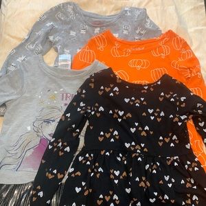 Bundle of 4 long sleeve dresses. Size 5T.